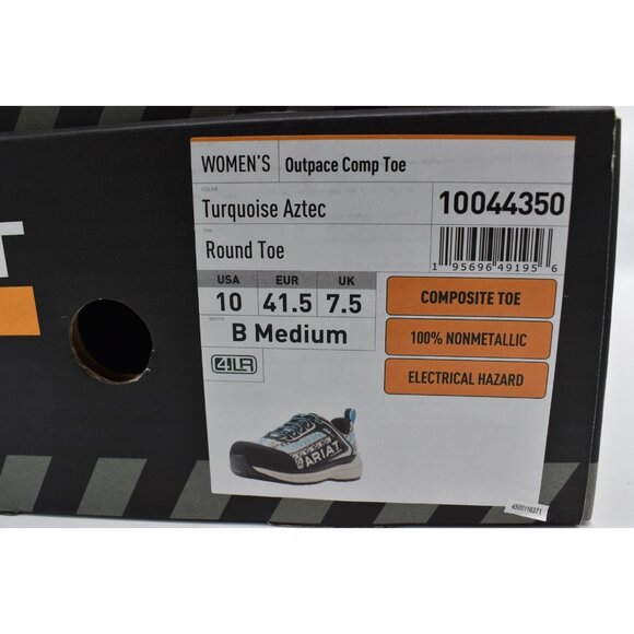 Ariat Womens Size 10 Outpace CT Comp Toe Turquoise Aztec EH Safety Shoes - Picture 13 of 13